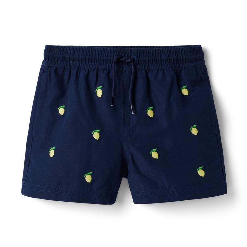 Embroidered Lemon Recycled Swim Trunk - Janie And Jack